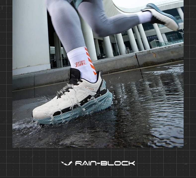 Rainblock Men Running Shoes Water Repellent Anti-Slip Grippy Cushioning Airy Male Sneakers 672532231