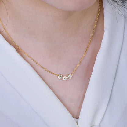 GRA Certified D VVS1 Moissanite Diamond Sweet Mini Flower Pendant Necklace for Women Chain Neck Jewelry Gifts Collares