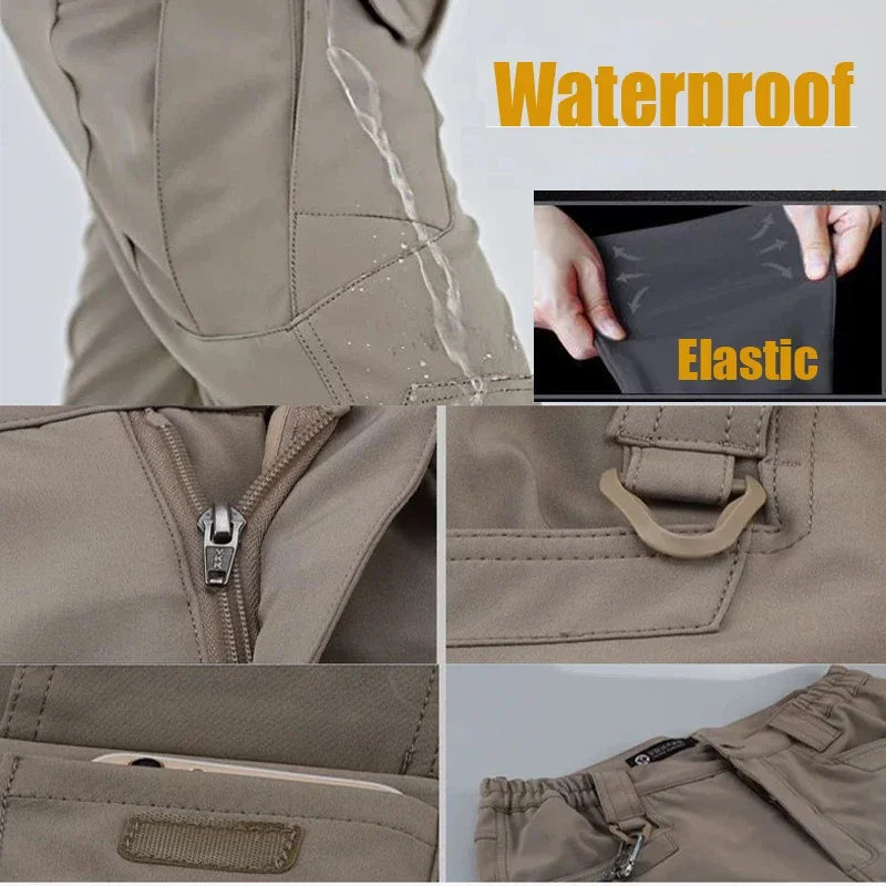 2024 Men's Autumn Tactical Cargo Pants Outdoor Work Pants Multi-pocket Casual Trousers Waterproof Quick Dry Elastic Pants Male