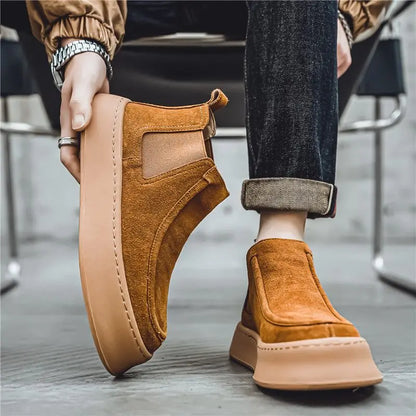 Male Chelsea Shoes Spring Autumn High Cut Platform Men's Booties Boots Classic New Size 44 Trendy 2025 Quality Hot Selling Cheap