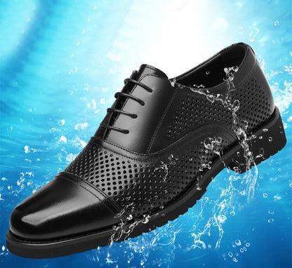 Breathable Hallow New Designer Cow Leather Shoes for Man Summer Autumn Fashion Business Casual Dress Shoes Loafers Man