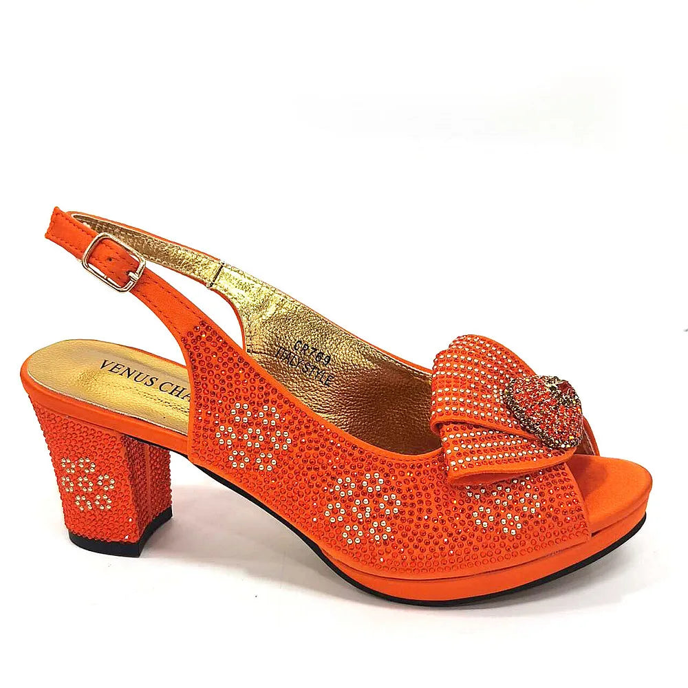 2024 Italian Design Girly Style Golden Color Wedding Shoes And Bag Full Diamond Decoration Metal Closure Bags