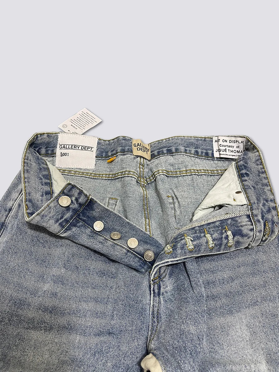 Denim Bell-bottoms Washed And Worn Patchwork Jeans