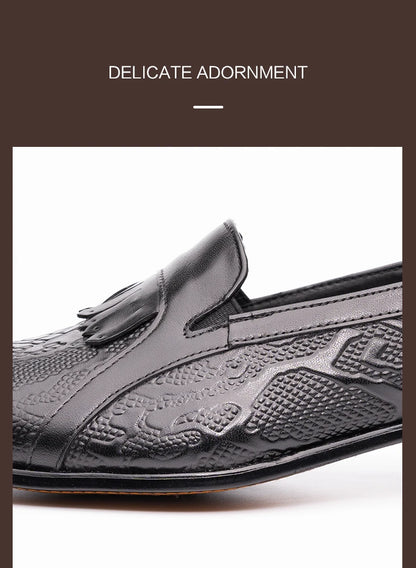 High Quality Fashion Loafers Dress Shoe Men Casual Leather Shoes Elegant Custom Mens Wedding Office Business Shoe Black Big Size