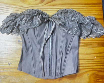 Feminine Lace Corset Tops Off Shoulder Lace Up Splice Summer 2026 Tank Top French Style Court Versatile Sensual Camis
