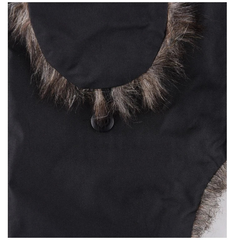 Men's Warm Soldier Hat Winter Pilot Patrolman Earmuffs Polyester Fiber Warm Russian Ski Hat Windproof Cold Pilot Hats
