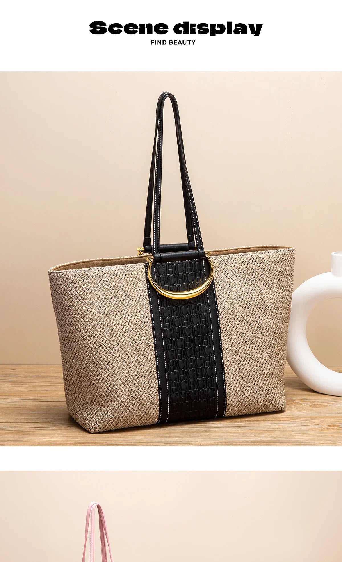 Storage Bag Women's Vacation Beach Bag Women's Tote Bag New Large Capacity Brand Grass Weaving High Quality Handbag