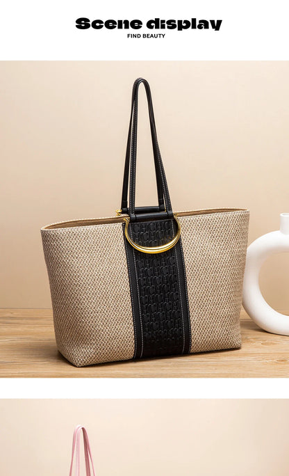 Storage Bag Women's Vacation Beach Bag Women's Tote Bag New Large Capacity Brand Grass Weaving High Quality Handbag