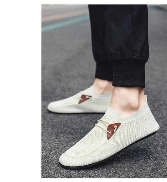 Mesh Loafers Men Driving Moccasins Thin Bottom Flats Walking Shoes Breathable Non Slip Casual Loafers Slip on Mens Shoes