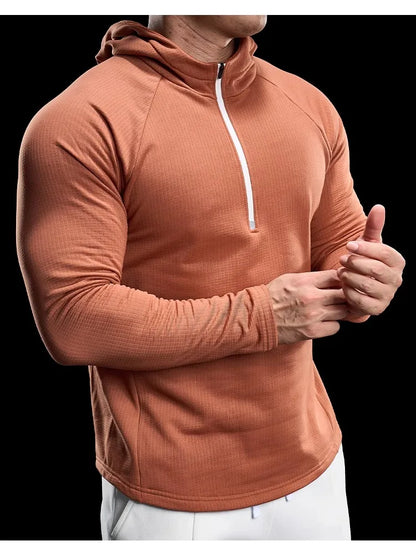 Autumn New Gym Fitness Clothes Men's Training Clothes Long-sleeved Sports Quick-drying Sweatshirts Casual Hooded Fitness Clothes