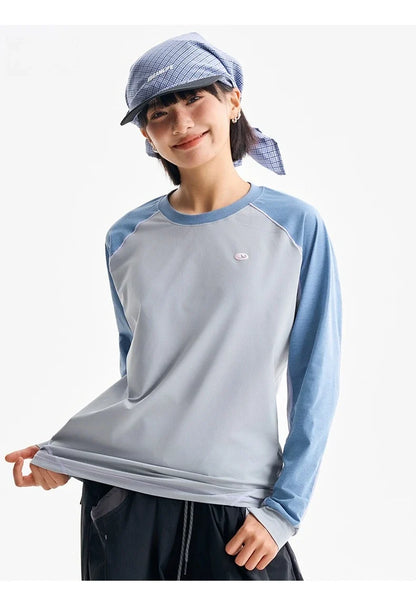 Men's Color - Block Long Sleeve UV Protection Shirt  Lightweight Quick - Dry Antibacterial Outdoor T - Shirt