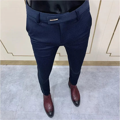 2026 Spring Summer Men's Casual Pants Formal Business Men Solid Color Slim Fit Office Social Trousers Wedding Party Suit Pants