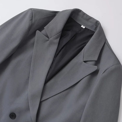 Women's Double Breasted Office Wear Blazer Coat, Long Sleeve, Flap Pockets, Female Outerwear, Chic Tops, Fashion
