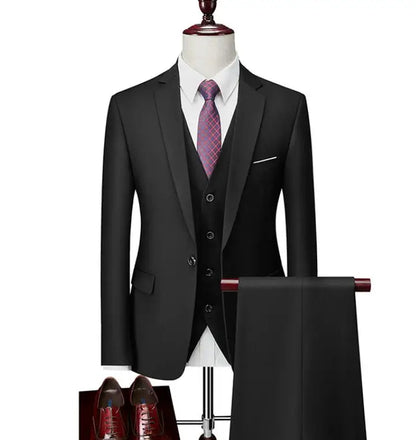 2026 New Men's Suit 3-Pieces Set (Jacket+Pants+Vest) Wedding/Party/Office Coat and Vests Trousers, Asian Sizes M-5XL 6XL.