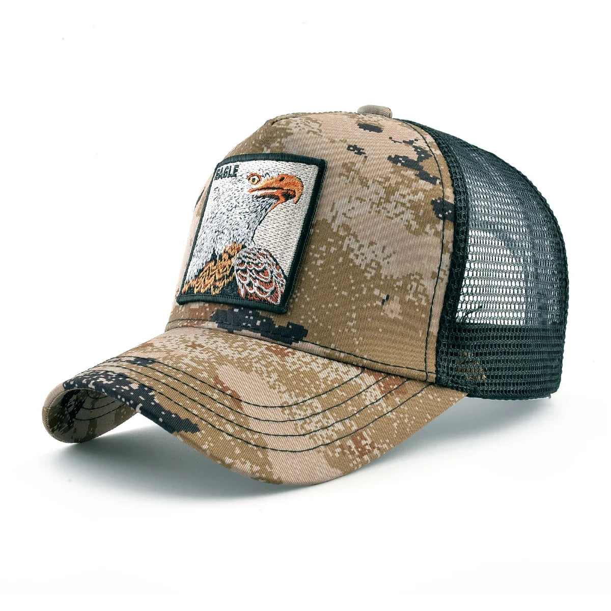 Camouflage Baseball Cap With Embroidery Eagle Patch Four Seasons Snapback Visor Hat For Men Fashion Hip Hop Trucker Cap Women