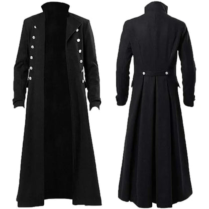 Medieval Renaissance Costume Men Steampunk Vintage Trench Coat Gothic Long Coat Man Victorian Carnival Party Cosplay Costume 5XL