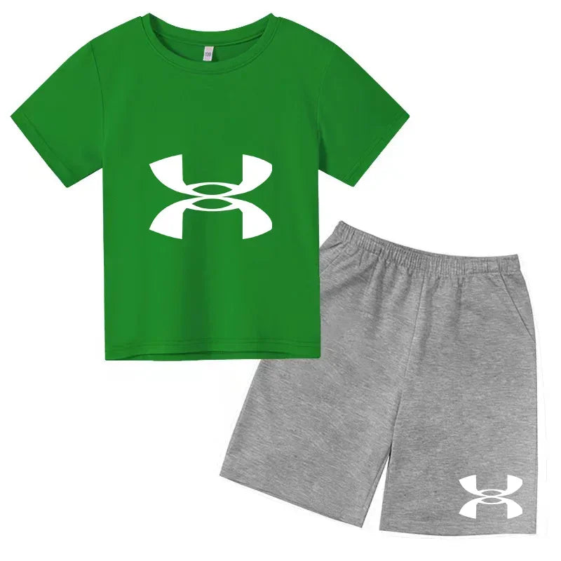 2-13Y Kids Spring & Autumn Casual Cartoon & Letter Print 2-Piece Set Hoodie & Jogging Pants Tracksuit Outfits for Boys & Girls