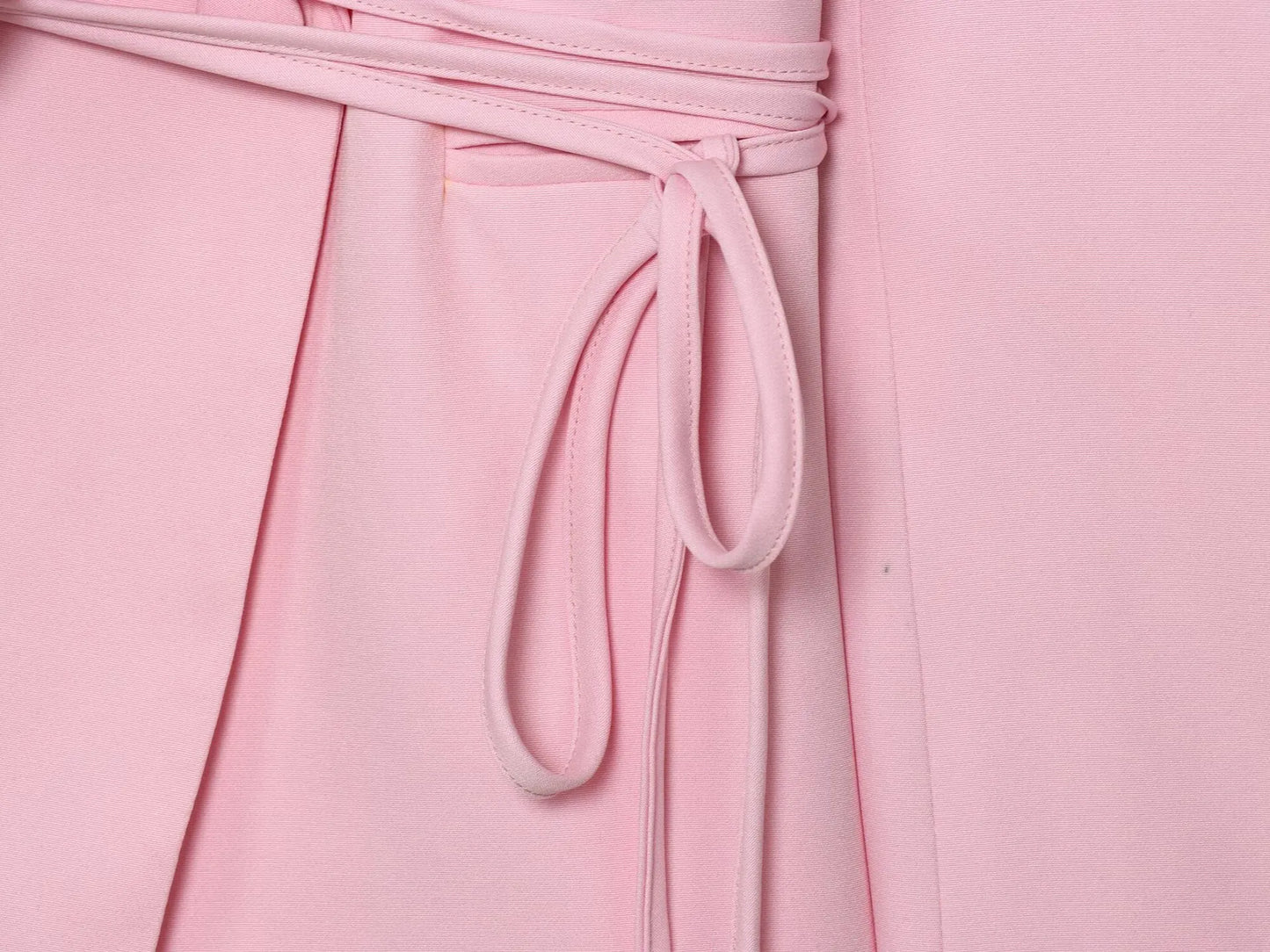Women Notched Lapel Blazer with Floral Rose Belt Waist Tie Slim Long Sleeve Suit Jacket