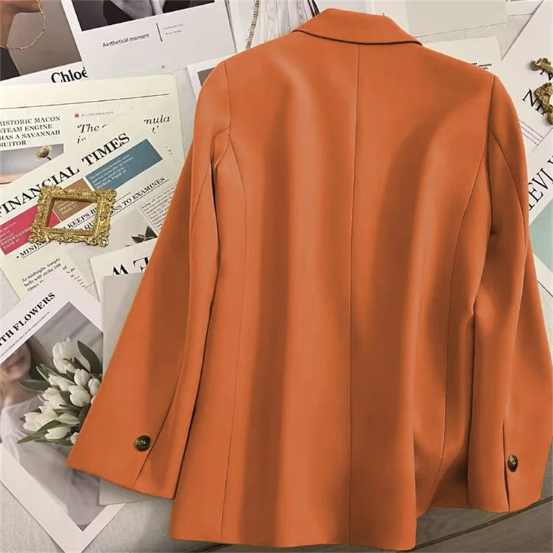 Elegant Office Lady Blazers Women Outerwears 2025Fashion Long Sleeve Single Button Blazer New Autumn Casual Female Coats Jackets