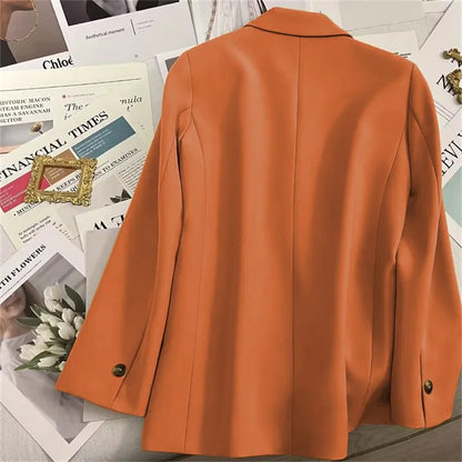 Elegant Office Lady Blazers Women Outerwears 2025Fashion Long Sleeve Single Button Blazer New Autumn Casual Female Coats Jackets