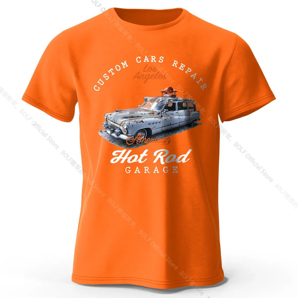 Custom Car Club Patch Printed Unisex Men Women T-Shirt Tees Tops 100% Cotton Embossed Logo Graphic Gearhead Outfit
