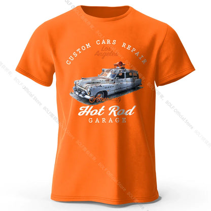 Custom Car Club Patch Printed Unisex Men Women T-Shirt Tees Tops 100% Cotton Embossed Logo Graphic Gearhead Outfit