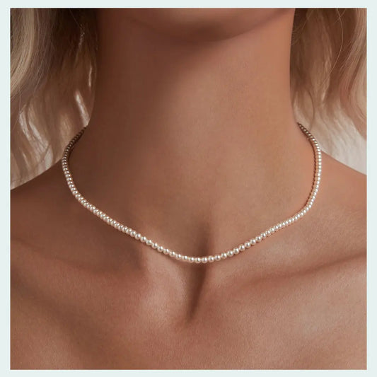 Pearl Necklace for Women Shell Pearl Beaded Necklace, 925 Sterling Silver Australian South Sea Pearl Necklace Jewelry
