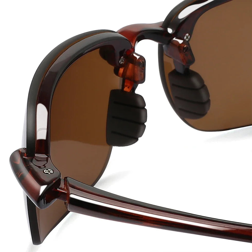 Rimless Polarized Sports Sunglasses Men&Women Tr90 Frame for Running Fishing Baseball Driving （8001）