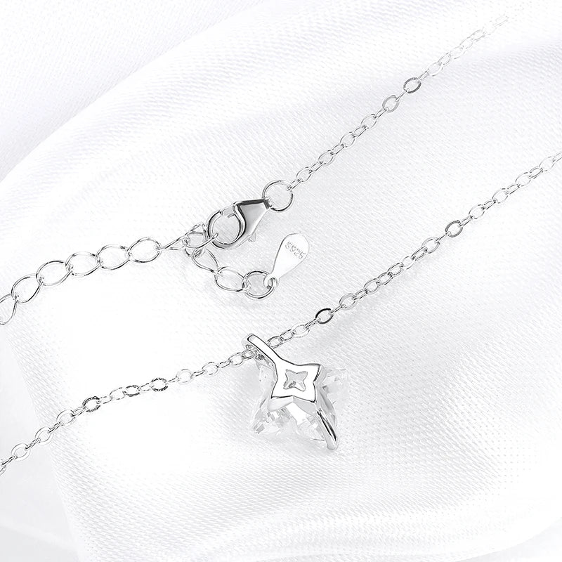 Certified 1CT 3CT Flower Cut Moissanite Necklace for Women Sparkling Lab Diamond Pendant Pure S925 Silver Chain Jewelry