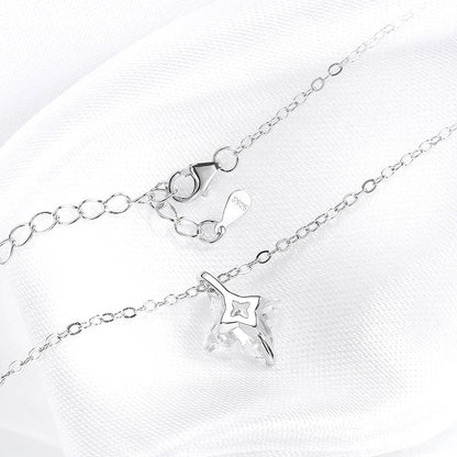 Certified 1CT 3CT Flower Cut Moissanite Necklace for Women Sparkling Lab Diamond Pendant Pure S925 Silver Chain Jewelry