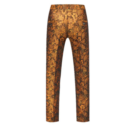 New Men Luxury Jacquard Suit Pants Fashion Wedding Party Groom Dress Trouser