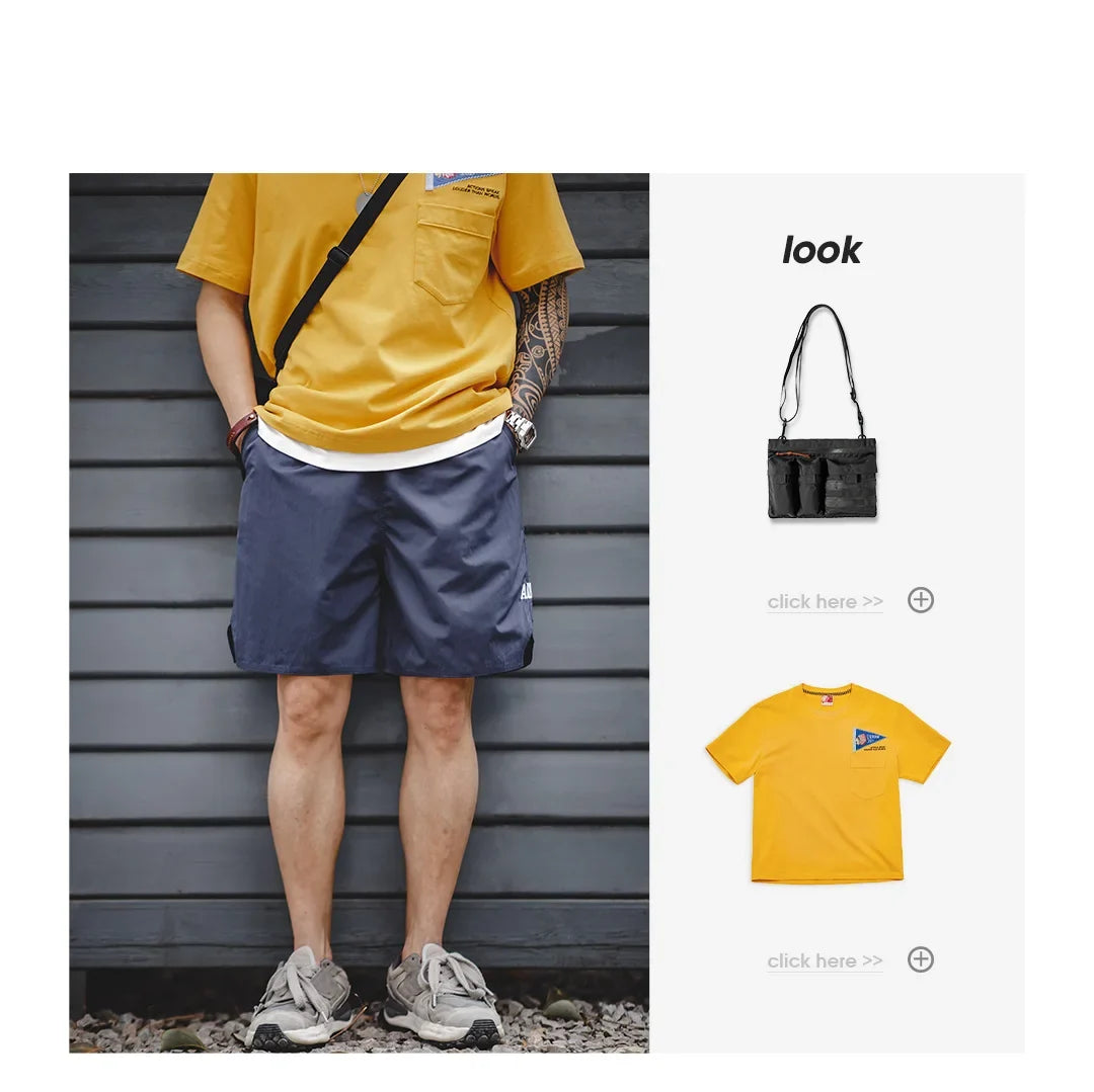 Retro Training Sports Shorts with Thin Letter Embroidered Straight Shorts for Men's Summer Fashion Pants