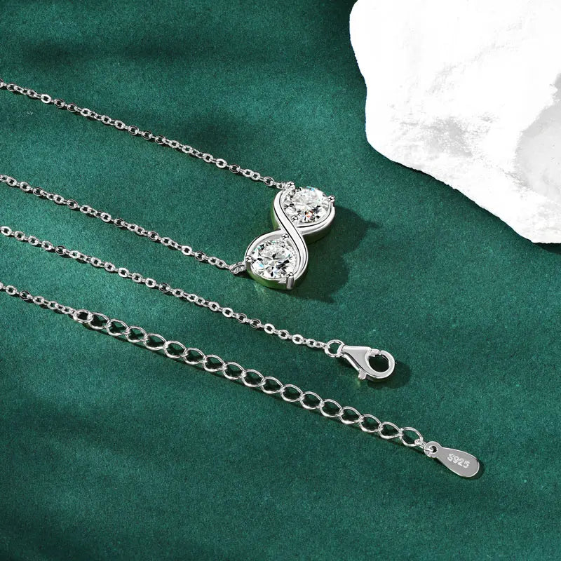 GRA Certified Moissanite Twisted Bowknot Pendant Necklaces for Women S925 Sterling Silver Jewelry Chains Wedding Gifs