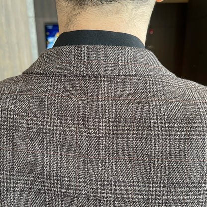 British Korean Style High Quality Modified Plaid Three-Piece Suit for Men - Stylish Business Casual Suit Vest And Trousers Set
