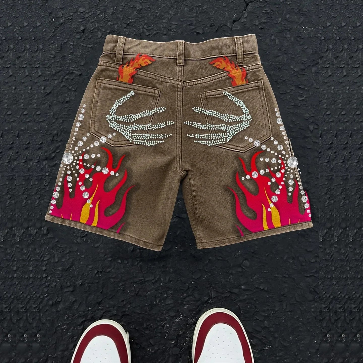 Embroidered Shorts Y2K Streetwear Man Woman Clothing Harajuku Hip Hop Baggy Denim Gym Shorts Gothic Summer Basketball Shorts