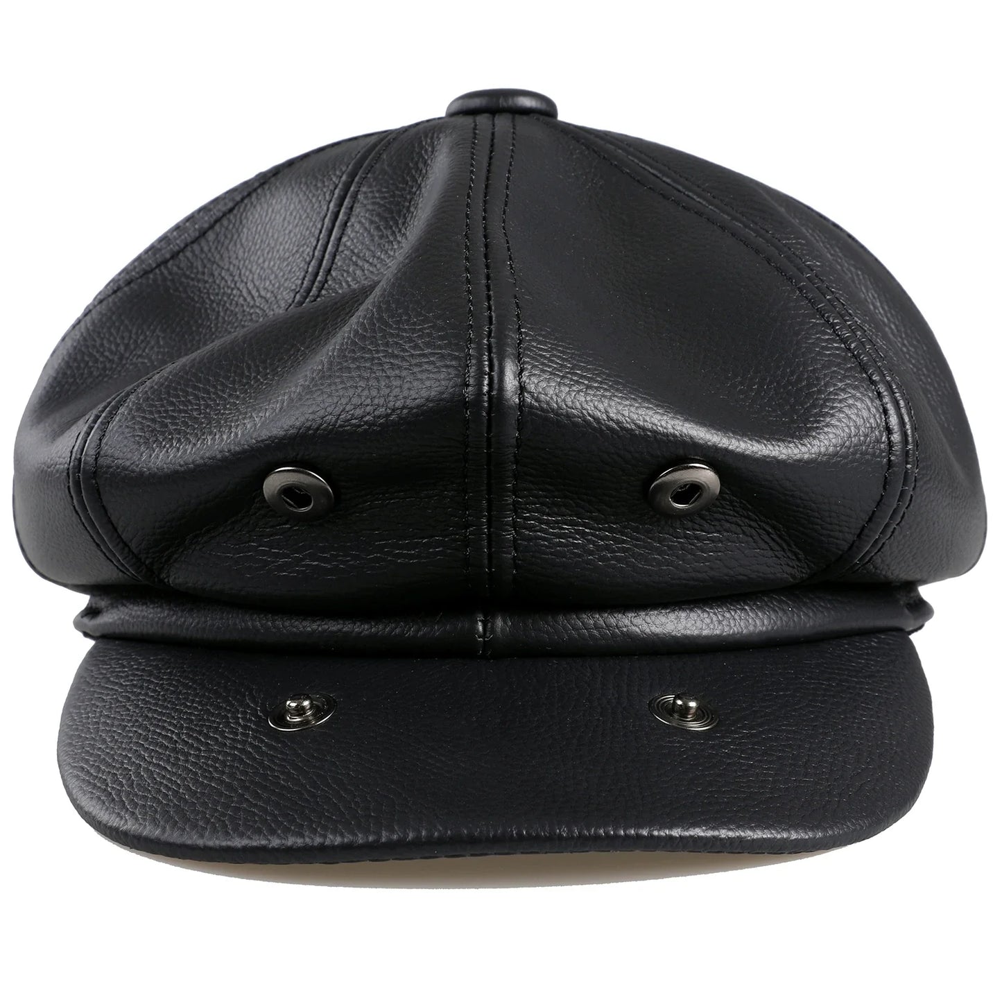 Men's Newsboy Flat Cap 100% Genuine Cowhide Leather Gatsby Ivy Golf Cabbie Driving Hat 8 Panels Classic Design