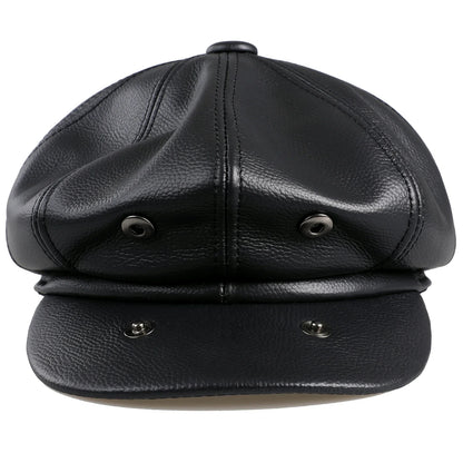 Men's Newsboy Flat Cap 100% Genuine Cowhide Leather Gatsby Ivy Golf Cabbie Driving Hat 8 Panels Classic Design