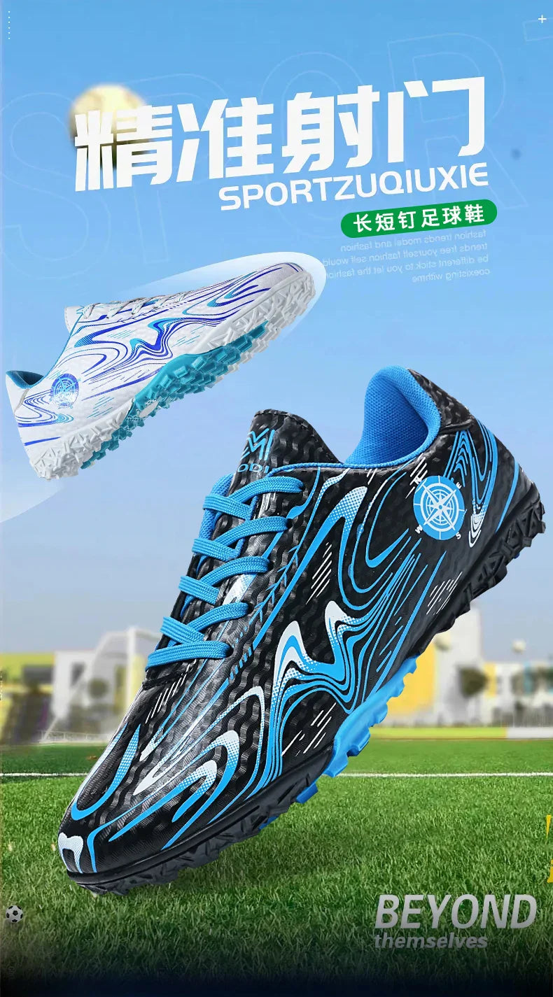 Men's football shoes with stud pattern for men, women, children, boys, teenagers, sports sneakers, outdoor training shoes