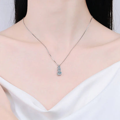 D VVS1 Moissanite Pendant Necklace for Woman 925 Sterling Silver Plated 18k White Gold Wedding Necklace with GRA Fine Jewelry