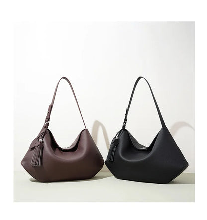 2026 Hot Top Grain Leather Spacious Tote Bag Fashionable Underarm Single Shoulder Crossbody Bag Women Chic Shopping Hobo Handbag