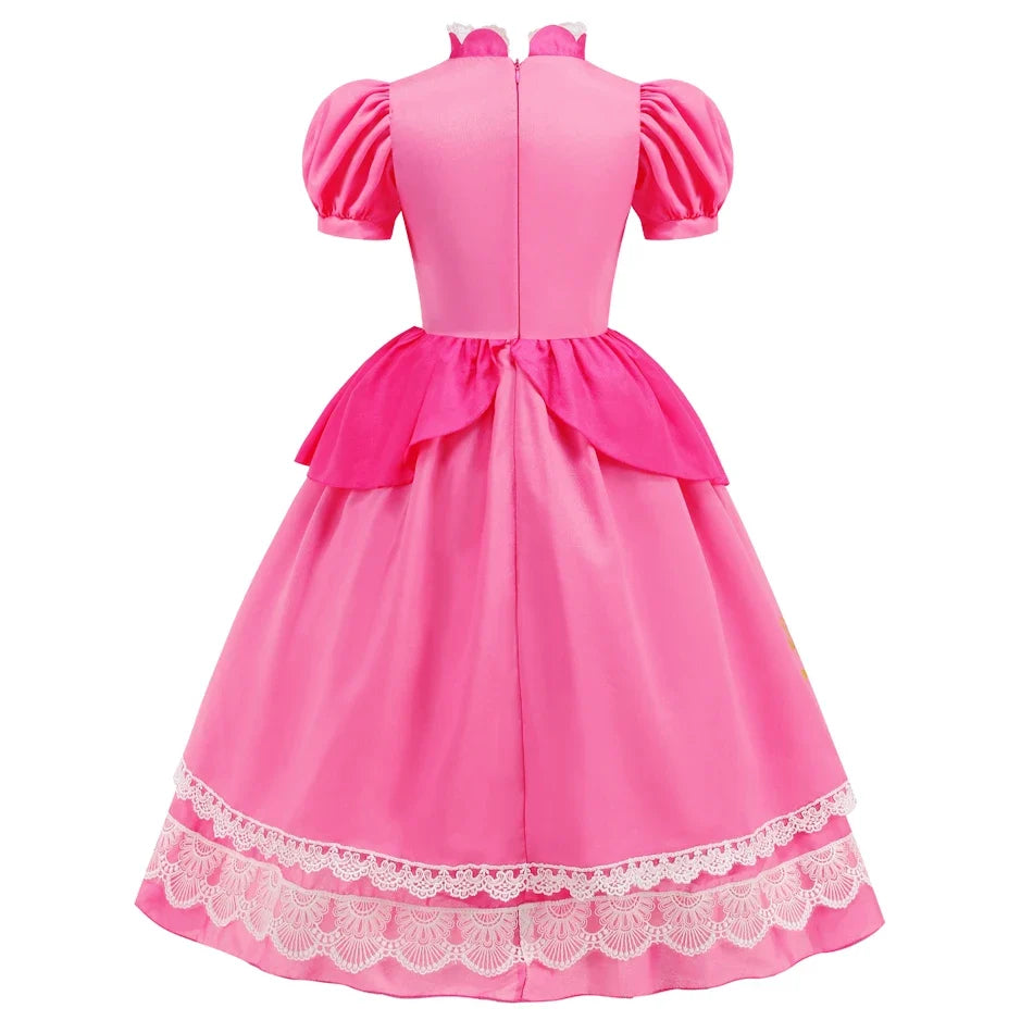 Girls Peach Dress Halloween Princess Cosplay Costume Kids Gowns Children Fancy Outfits