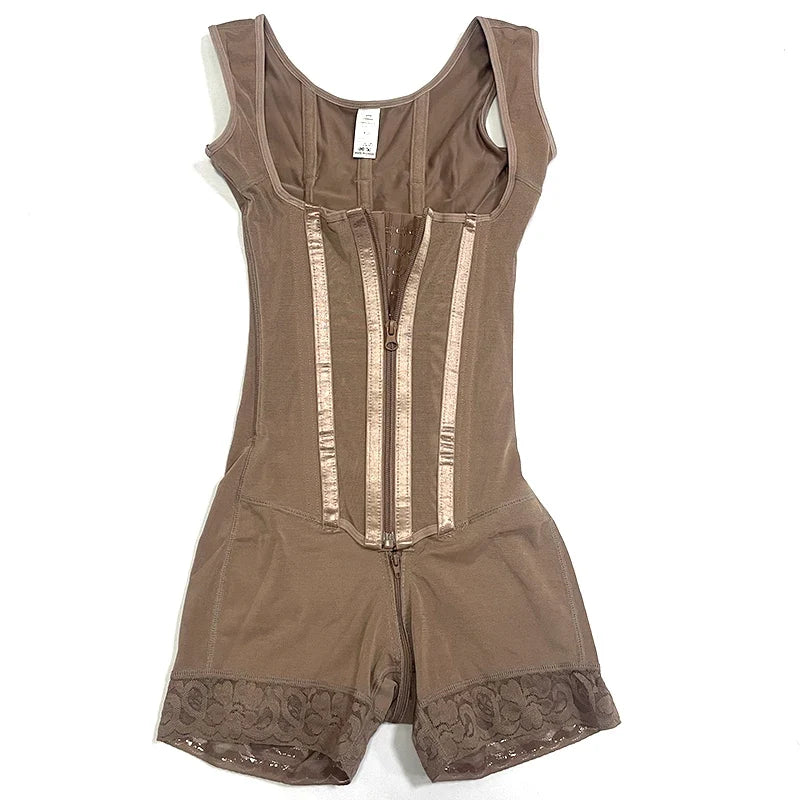 Fajas Shapewear Bodysuit Body Shaper Women 9-bone High Compression Girdles Double Tummy Control Full Body Open Crotch