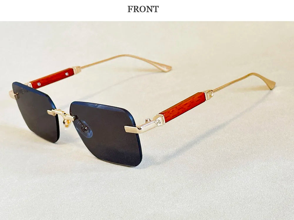 Vintage Square Sunglasses For Men Rimless Sunglasses Women Trendy Retro Fashion Glasses Gafas De Sol Hombre Lunette Soleil Femme