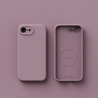 حافظة هاتف فاخرة مغناطيسية أصلية من السيليكون السائل لهاتف iPhone 17E 16E غطاء خلفي بملمس جلدي غير لامع (فاندا)