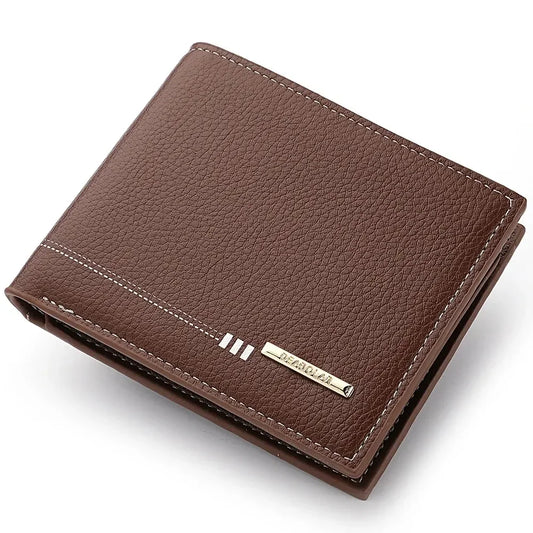Nouveau portefeuille pour hommes, porte-cartes de crédit, porte-monnaie zippé, motif litchi de haute qualité, portefeuille court d'affaires pour hommes, portefeuille d'affaires