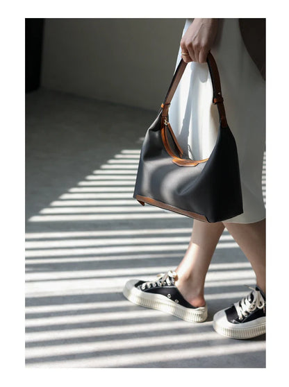 New Arrival Underarm Bag Women Genuine Leather Crossbody Bag Fashion Female Nylon Handbag Luxury Messenger Purses