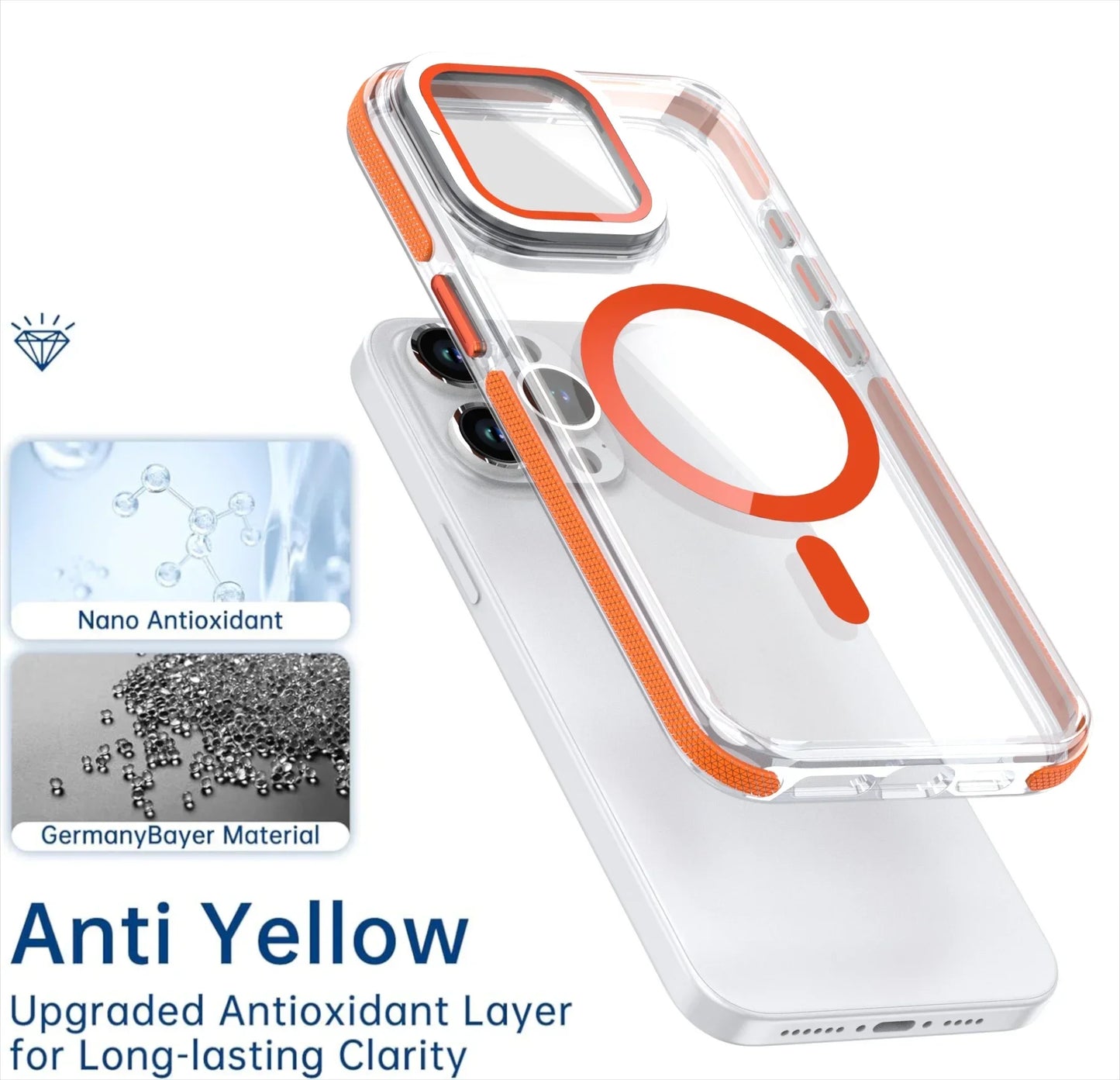 Camera Protector Stand Magnetic Phone Case for Magsafe iPhone 16 15 14 Pro Max Plus 13 12 11 Cases Clear Shockproof Hard Cover