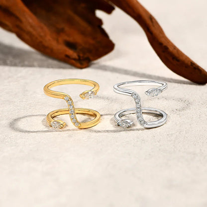 Exquisite Full Moissanite Ring D VVS1 Double Snake Shape for Woman Men S925 Sterling Sliver Birthday Gift Party Jewelry