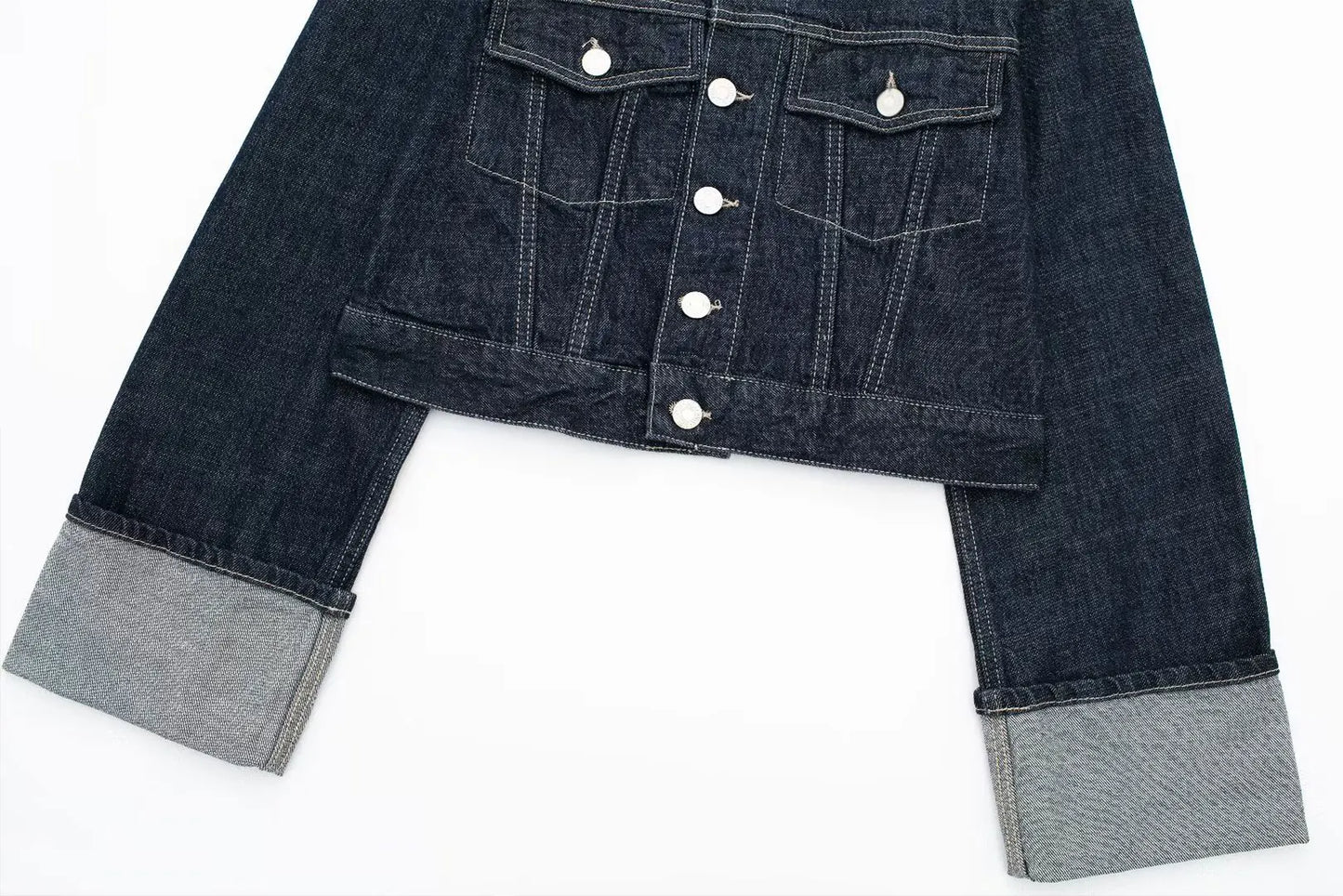 Women's High-Waisted Jeans Slim Trailing Trousers Rolled Leg Denim Pant Fashion Lady High Street Casual Wide-Leg Jeans