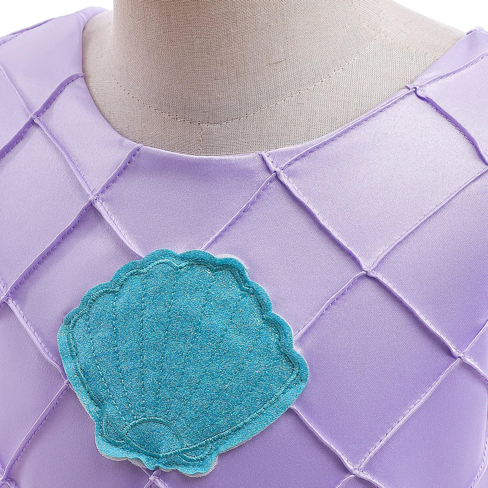 2026 Girls Birthday Mermaid Shell Dress Children Christmas Ball Gown Ariel Costume Halloween Cosplay Princess Siren Robes Dress